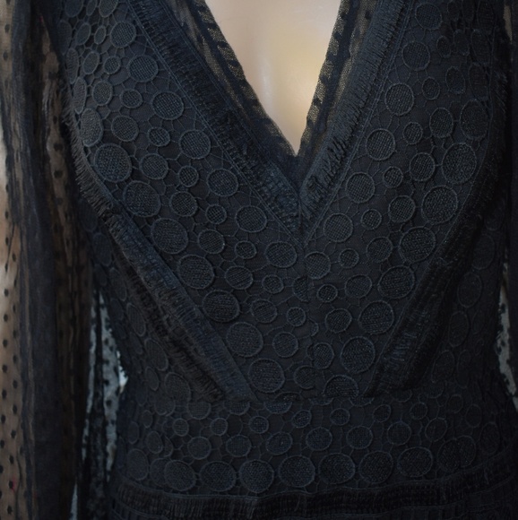 BCBGMAXAZRIA NWT MARQUEE BLACK LACE DRESS - Picture 5 of 6